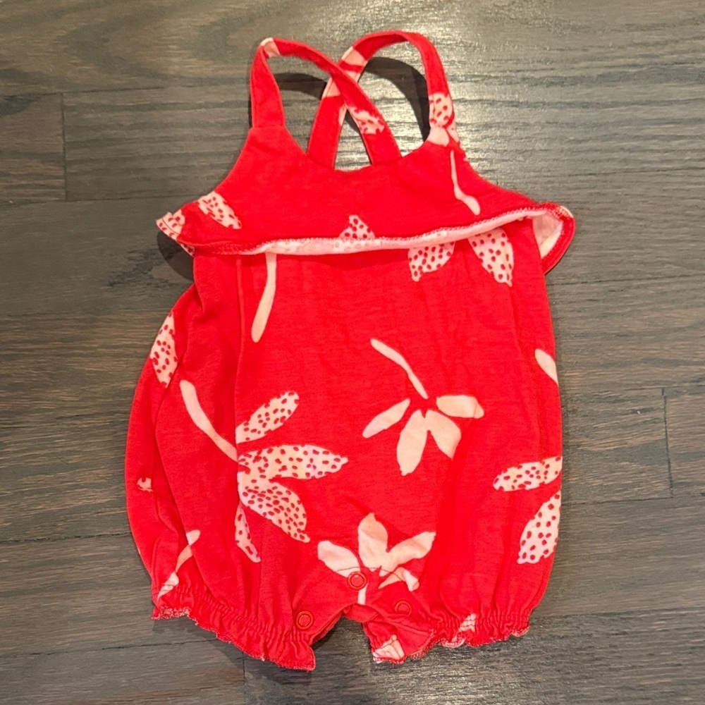 Carter's Red and White Floral Romper